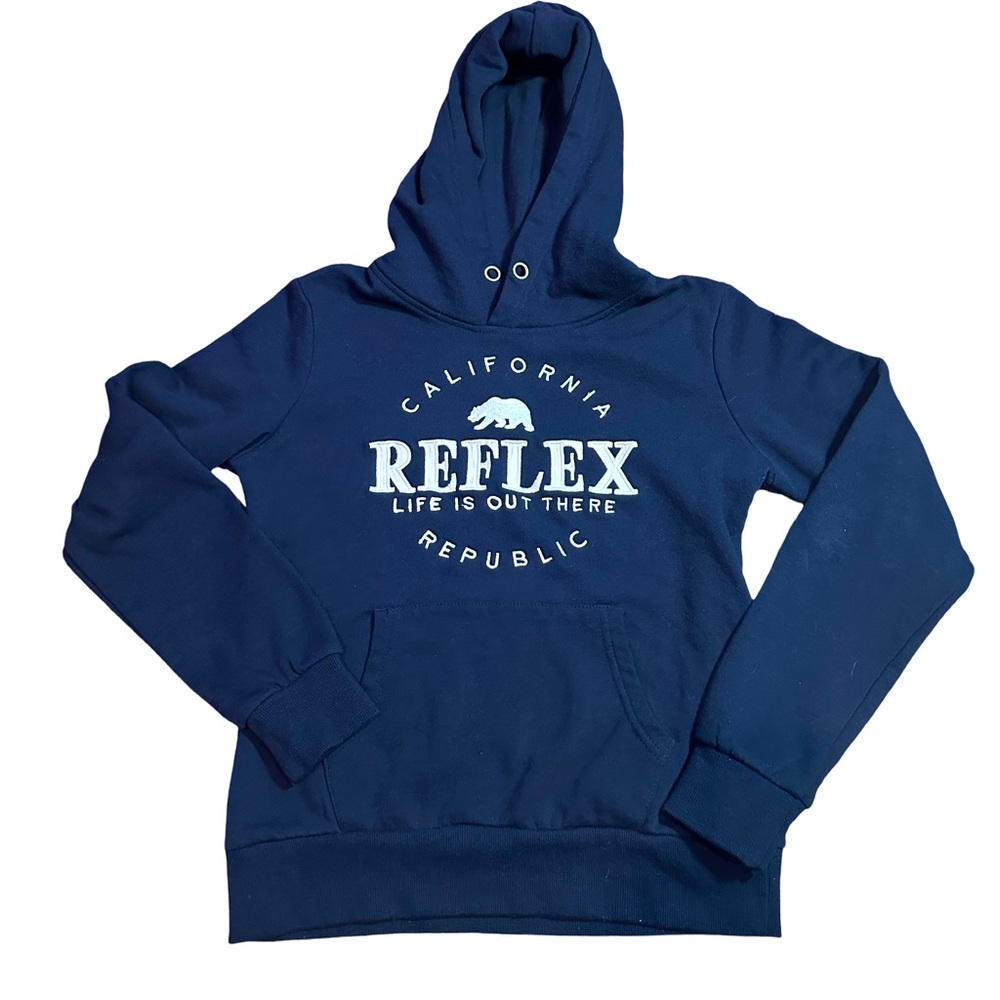 Reflex California, women’s size, small, navy blue, and white, hoodie